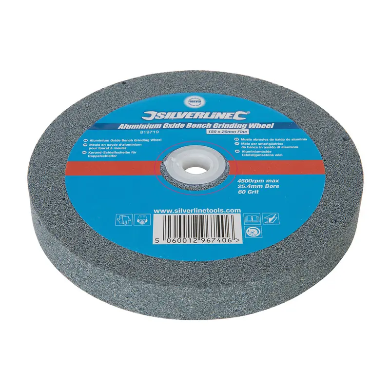 Silverline 819719 Fine-Grit Aluminium Oxide Bench Grinding Wheel – 150 × 20Mm 1