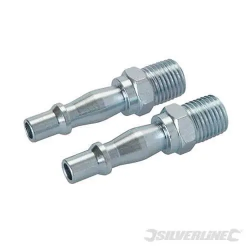 Silverline 918523 — 2-Pack 1/4" Bsp Male Bayonet Air Line Fittings 1
