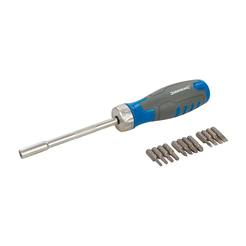 Silverline 930569 12-In-1 Ratchet Multi-Bit Screwdriver – Precision Interchangeable Tips 1