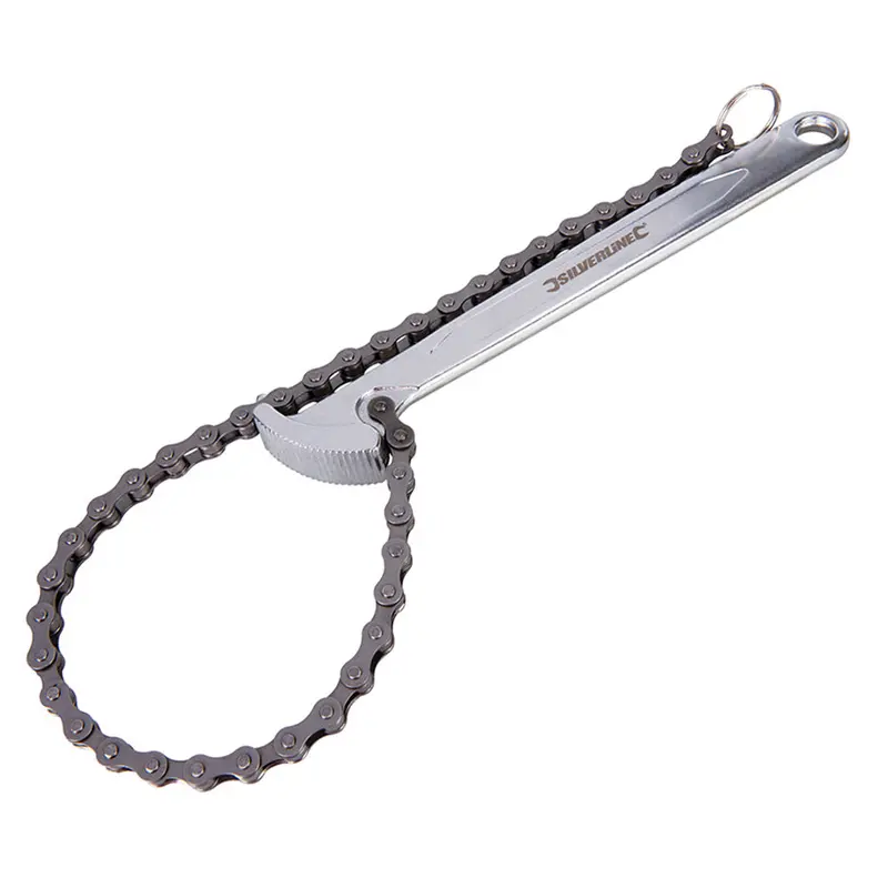 Silverline Oil Filter Chain Wrench – 150Mm Adjustable Remover For Fuel & Engine Filters 1