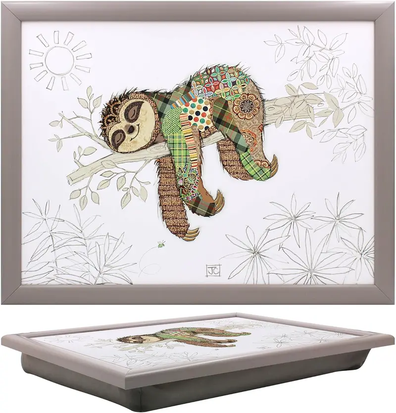 Simon Sloth Cushioned Lap Desk With Soft Bean Bag Base For Laptops, Meals, Or Tv Viewing 1