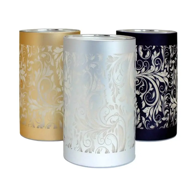 Sparkling Leaf Led Table Lamp – Usb/Battery-Powered Glass Light In Metallic Blue, Gold, Or Silver 1