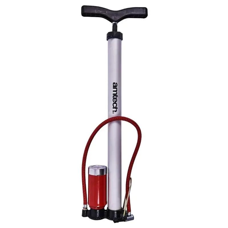 Stirrup Foot Pump With Pressure Gauge And Dual Valve Adapters 1