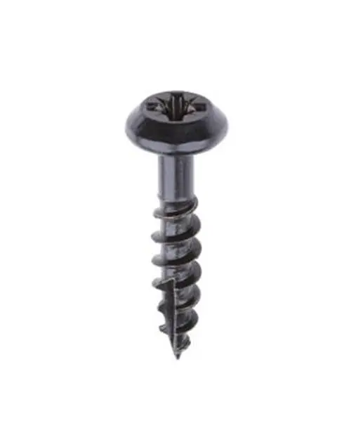 Timco Low-Profile Pan Head Rainwater Screws – Pz Drive, Exterior-Grade Black Fasteners 1
