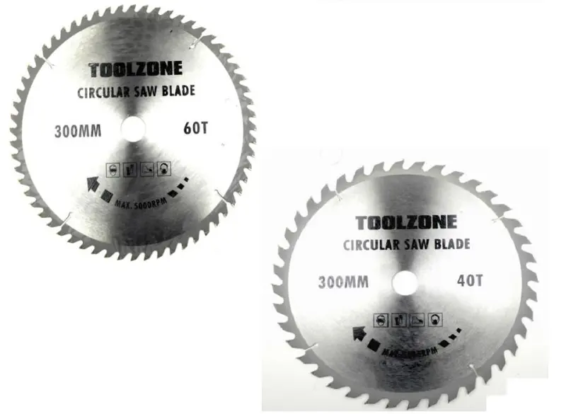 Toolzone Pa027 Dual-Pack Tct Circular Saw Blades – 300Mm Diameter, 40 & 60 Teeth Each 1