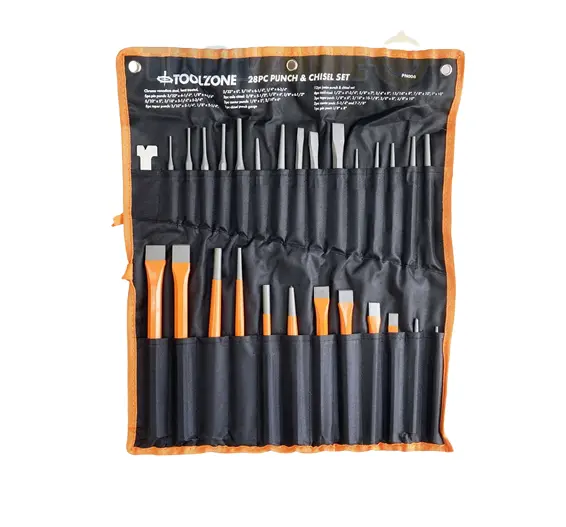 Toolzone Pn006 28-Piece Punch And Chisel Set For Metalworking And General Use 1