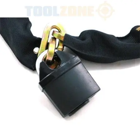 Toolzone Pvc-Coated Security Chain Kit – 6 Ft (1.8 M), 10 Mm, With Disc Padlock 1