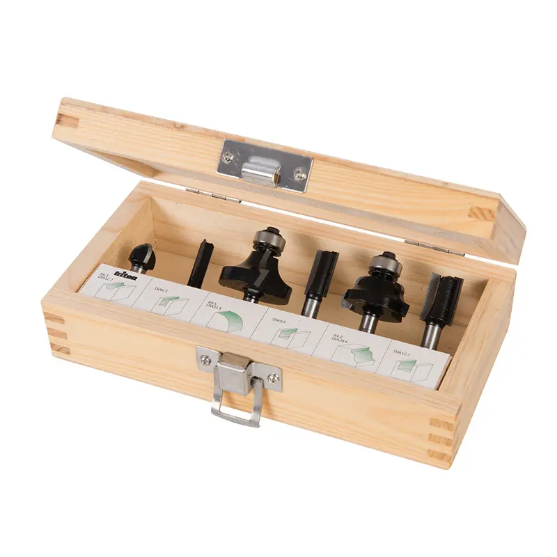 Triton 6-Piece ¼" Shank Router Bit Set – Versatile Carpentry & Joinery Collection 1