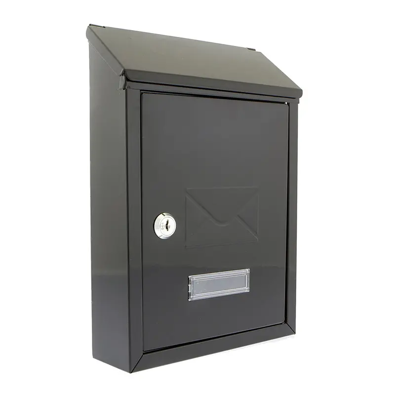 Unoboxed Burg-Wächter Avon Mb09Bk Wall-Mounted Post Box – Dual-Access Galvanised Steel, Matte Black Finish 1