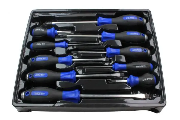 Us Pro 1621 Dual-Tip Screwdriver Set – 10-Piece (Phillips + Slotted) 1