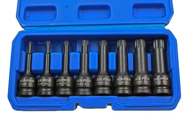 Us Pro 1690 Spline Bit Impact Socket Set – 8-Piece, 1/2" Drive 1