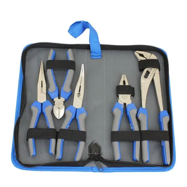 Us Pro 1821 5-Piece Premium Pliers Set With Zippered Carry Case 1