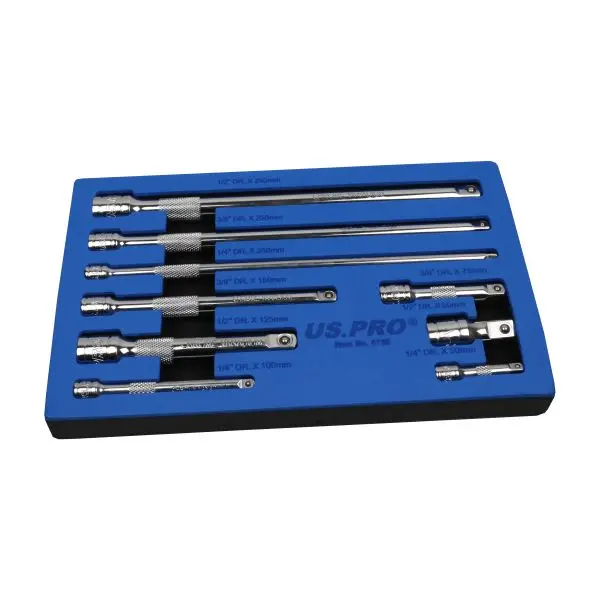 Us Pro 4190 9-Piece Extension Bar Set — Compatible With 1/4", 3/8", And 1/2" Drives 1
