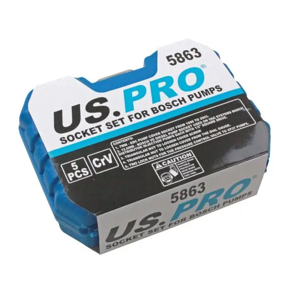 Us Pro 5-Piece Socket Set Designed For Bosch Pump Applications (Model 5863) 1