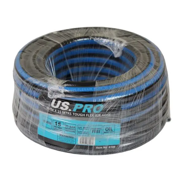 Us Pro 8168 Rugged 8Mm × 15M Oil-Resistant Air Hose – 20 Bar Rating 1