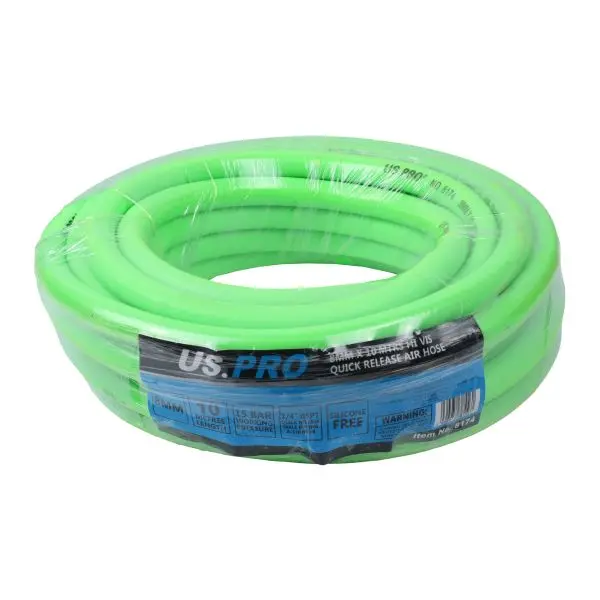 Us Pro 8174 Bright Yellow 8Mm × 10M Quick-Disconnect Air Hose – 15 Bar 1