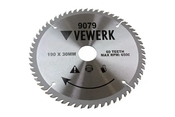 Vewerk 190 Mm × 30 Mm × 60T Tct Circular Saw Blade For Festool Saws 1