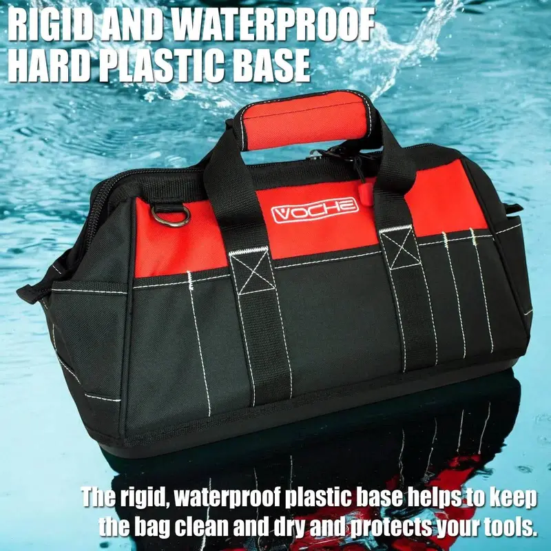 Voche 16-Inch Wide 21-Pocket Tool Bag – Reinforced Base & Adjustable Shoulder Strap 1