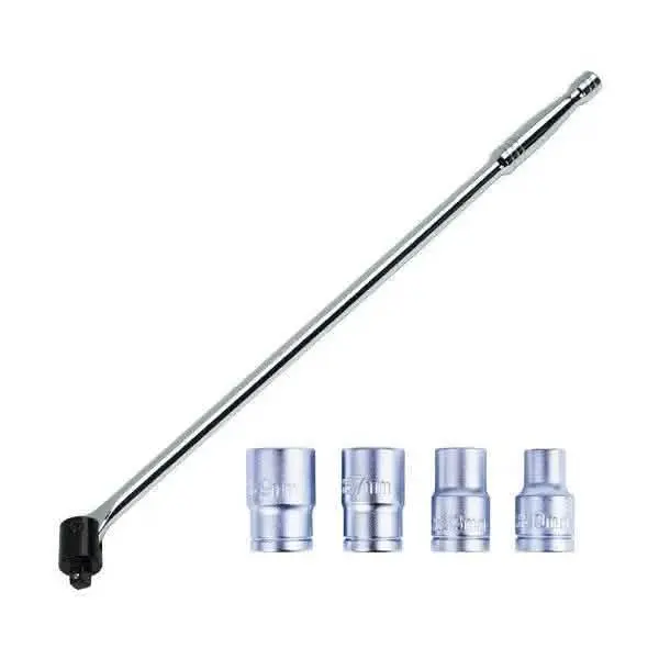 Voche 24" Flexible Knuckle Breaker Bar (1/2" Drive) With 4-Piece Chrome Vanadium Socket Set 1