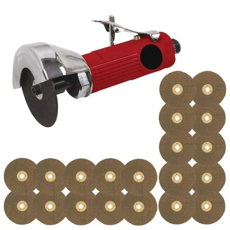 Voche 3" Pneumatic Cut-Off Tool – Heavy-Duty Grinder With 20 Cutting Discs (Red) 1