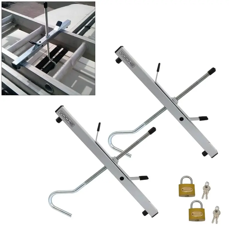 Voché Adjustable Lockable Roof Rack Mounting Clamps With Integrated Padlocks – 2-Pack 1