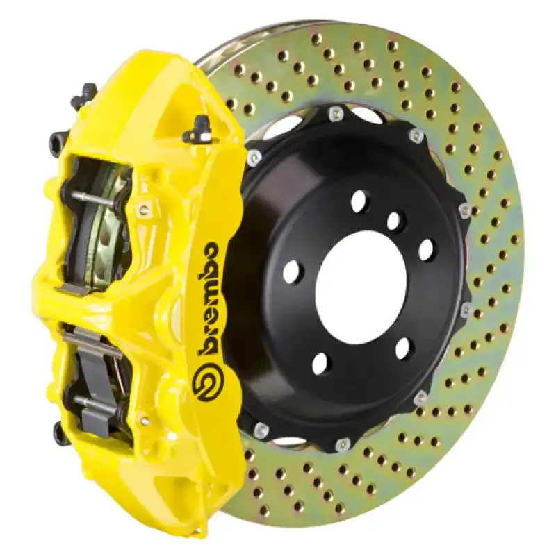 Brembo Gt Big Brake Kit – 380X32Mm Drilled Two-Piece Rotors, 6-Piston Calipers, Yellow Finish (2012–2016 987.2 Cayman/Porsche Gt) 1